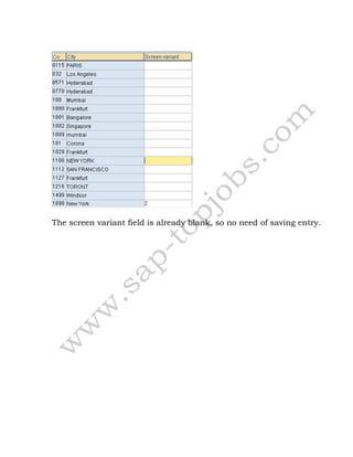 The screen variant field is already blank, so no need of saving entry.
 