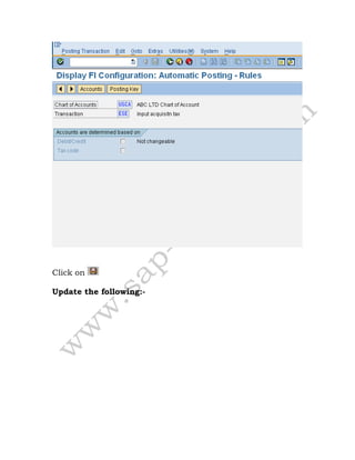 Click on
Update the following:-
 