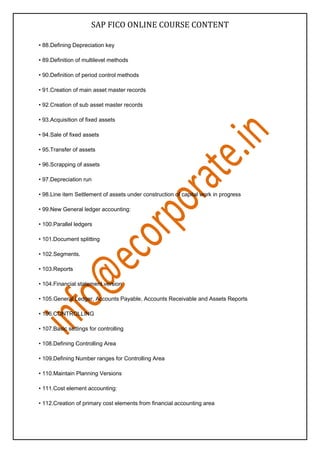 Sap fico Online training | PDF