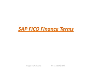 SAP FICO Finance Terms
http://www.flaxit.com/ Ph : +1- 720-463-3901
 