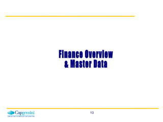 Finance Overview & Master Data  