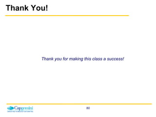 Thank You! Thank you for making this class a success! 