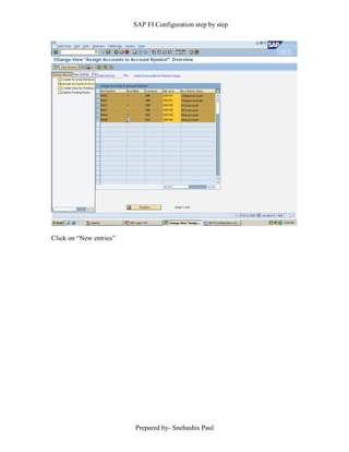 SAP FI Configuration step by step
Prepared by- Snehashis Paul
Click on “New entries”
 