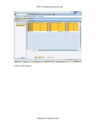 SAP FI Configuration step by step
Prepared by- Snehashis Paul
Click on “New entries”
 