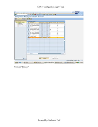 SAP FI Configuration step by step
Prepared by- Snehashis Paul
Click on “Periods”
 