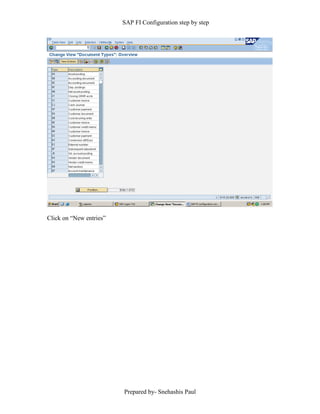 SAP FI Configuration step by step
Prepared by- Snehashis Paul
Click on “New entries”
 