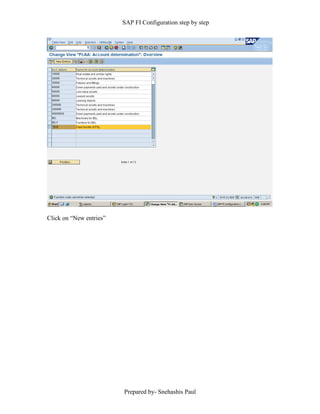 SAP FI Configuration step by step
Prepared by- Snehashis Paul
Click on “New entries”
 