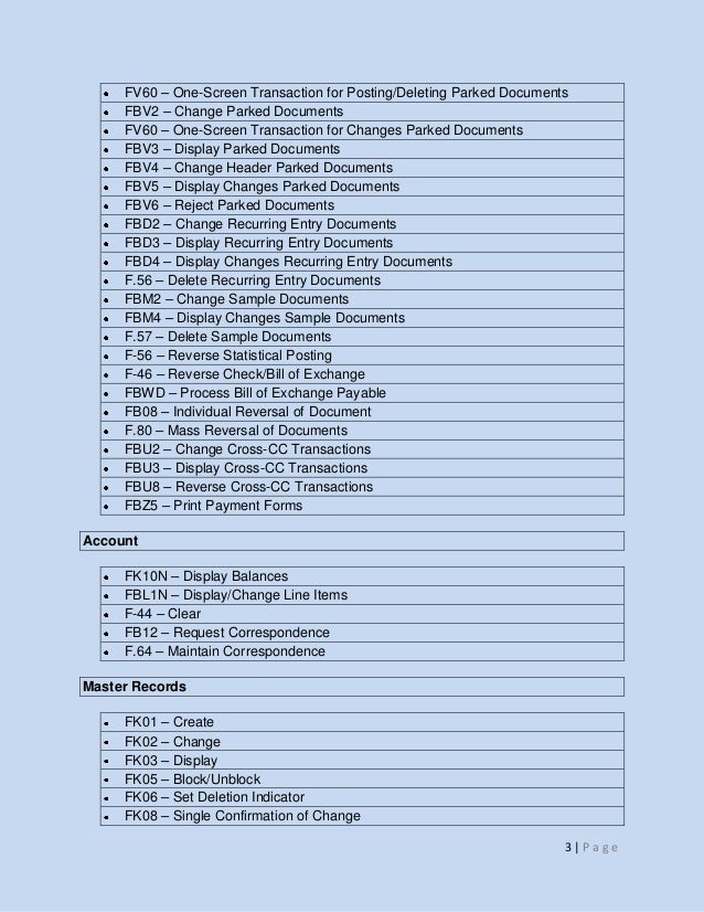 sample f-01 sap document keys Sap fico shortcut