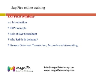 Sap fico training sap tutorial training in vijayawada | PPT