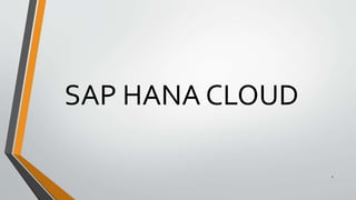 SAP HANA CLOUD
1
 