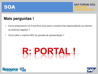 SOAServiçosBuildingBlocks como Web Services não significa que tenho uma arquitetura orientada a serviços !SOA é um conceito !