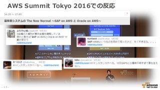 AWS Summit Tokyo 2016での反応
- 13 -
 