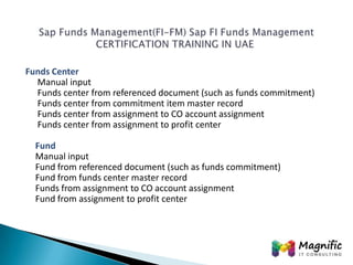 Funds Center
Manual input
Funds center from referenced document (such as funds commitment)
Funds center from commitment it...