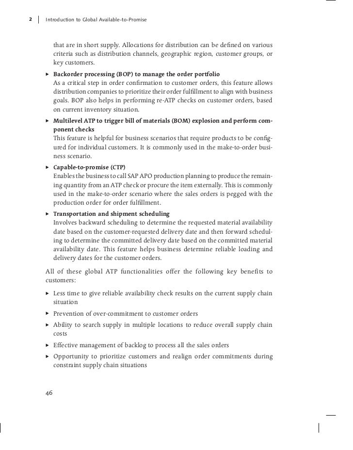 Global Available to Promise with SAP: Functionality and ...