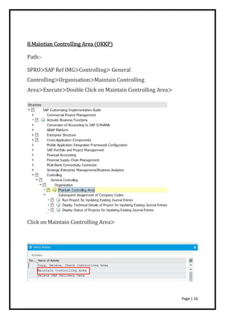 Okkp Tcode In Sap Comprehensive SAP FICO General Ledger Accounting Configuration and ...