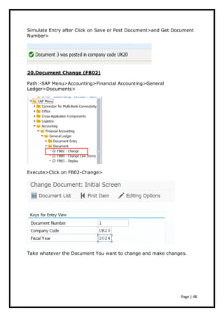 Comprehensive SAP FICO General Ledger Accounting Configuration and ...