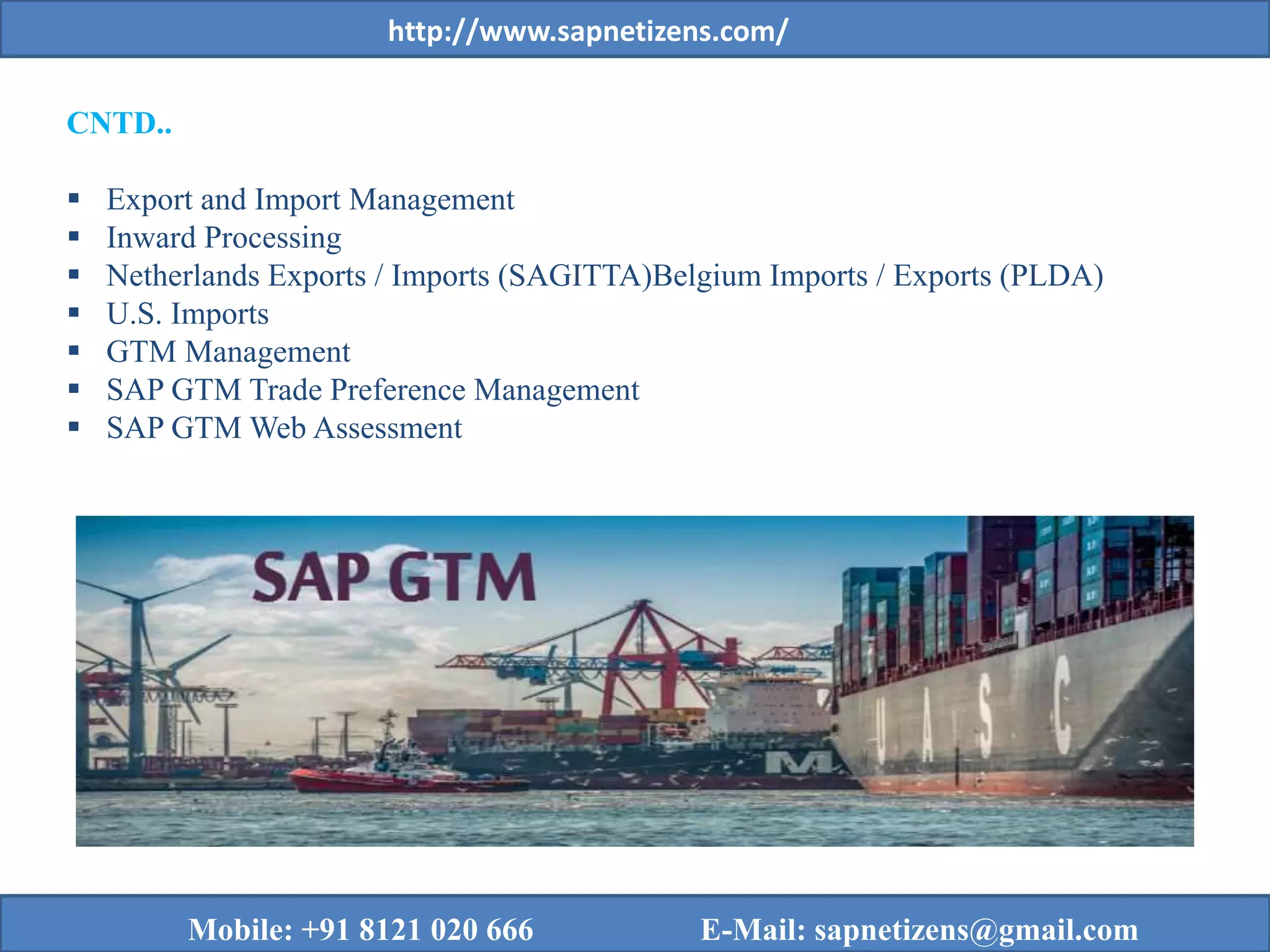 SAP GTM Online Training SAP GTM Training SAP Netizens PPT