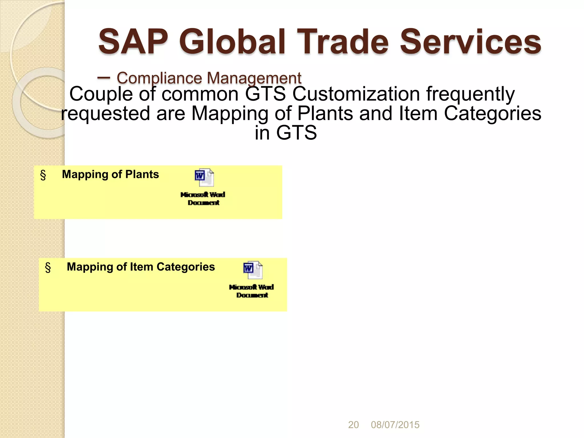 SAP GTS Online Training | PPTX