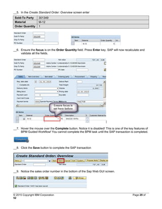 SAP guided workflow in IBM BPM | PDF