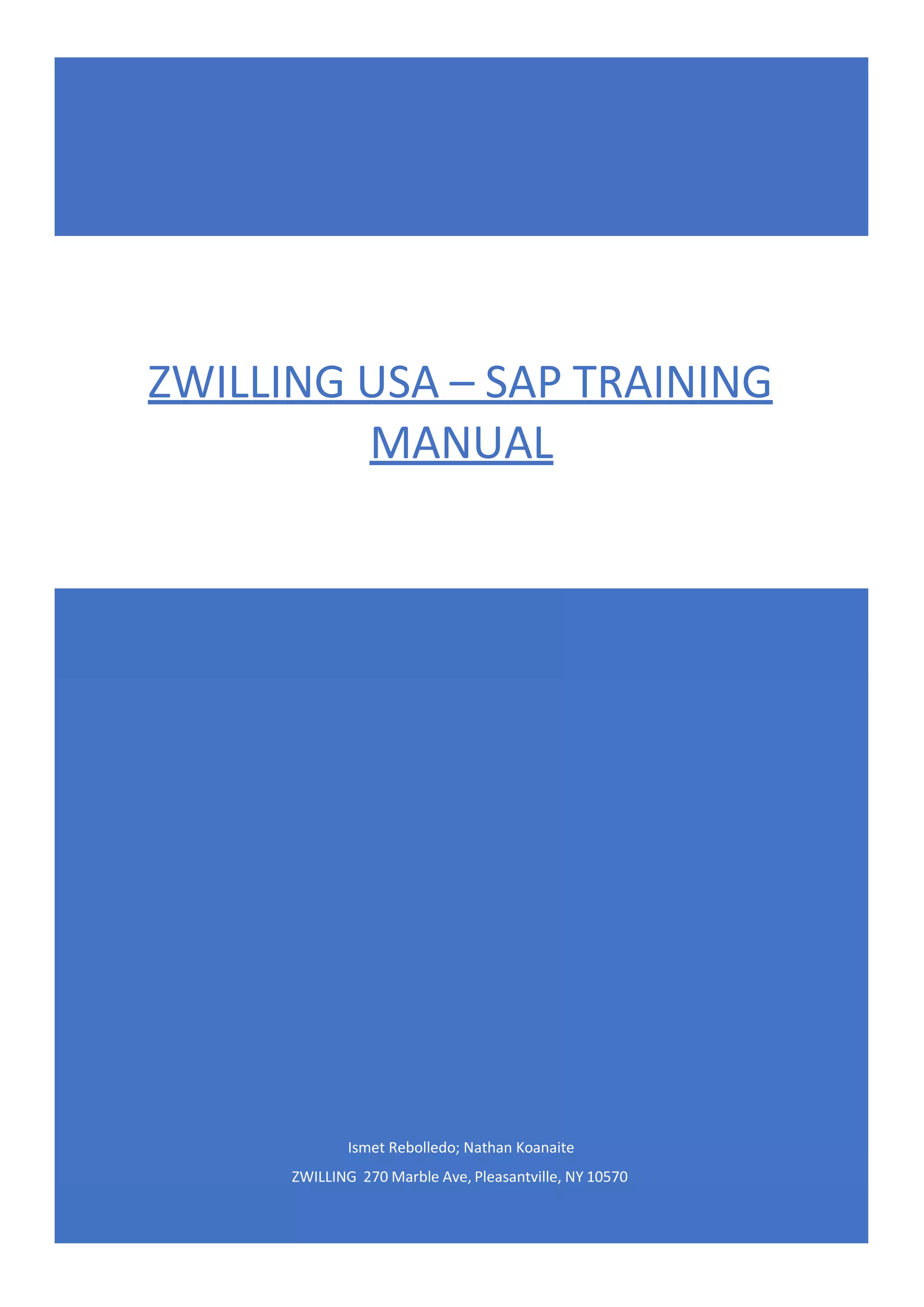 SAP GUI System Training Manual (Web Browser Version 1.0 Draft).docx