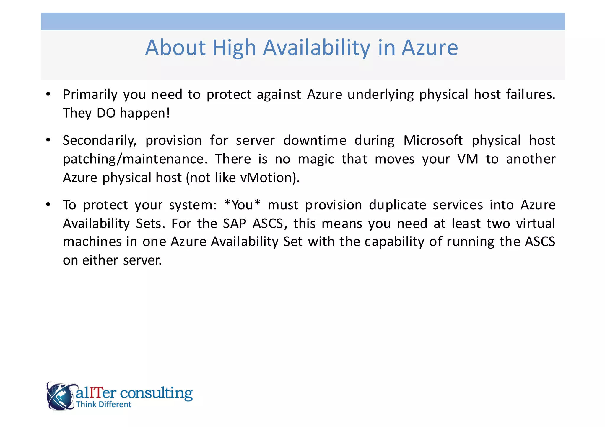 High Availability of SAP ASCS in Microsoft Azure | PPT