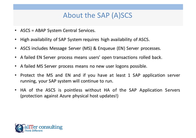 High Availability of SAP ASCS in Microsoft Azure | PPT