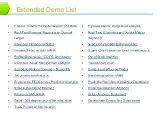 16 
Extended Demo List 
 