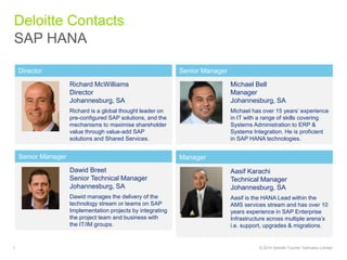 A view on 
SAP HANA™ 
July 2014 
 