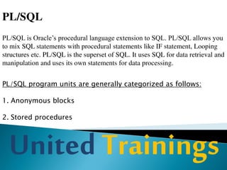 Oracle PL/SQL online training | PL/SQL online Training | PPT