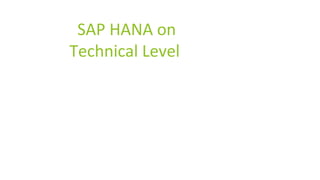 SAP HANA on
Technical Level
 