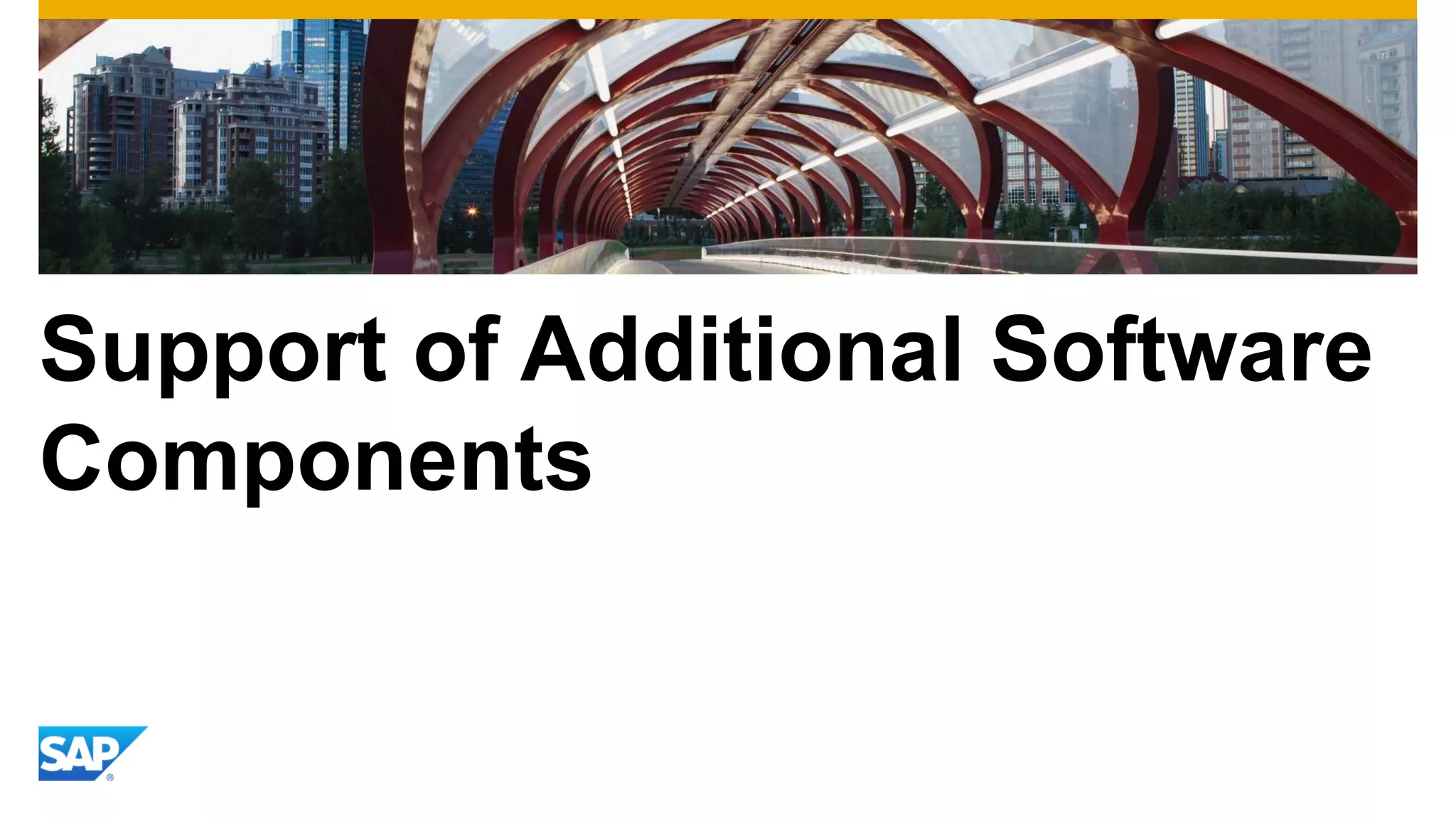 Support of Additional Software
Components
 