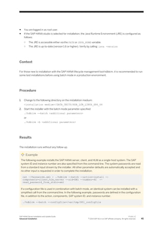 Sap hana server installation guide | PDF