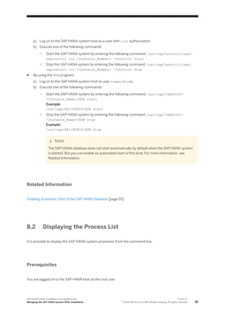 Sap hana server installation guide | PDF