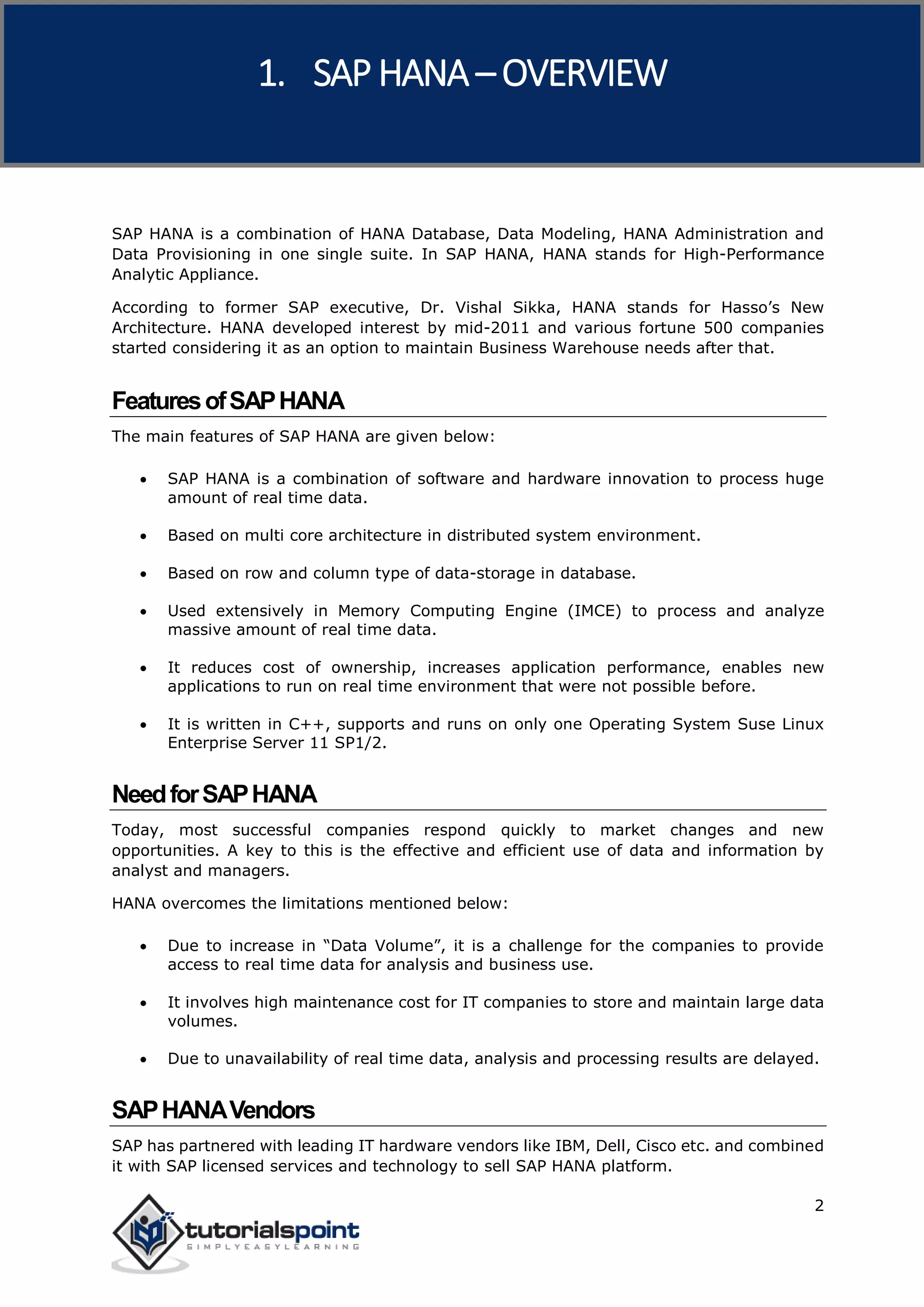 Sap hana tutorial pdf