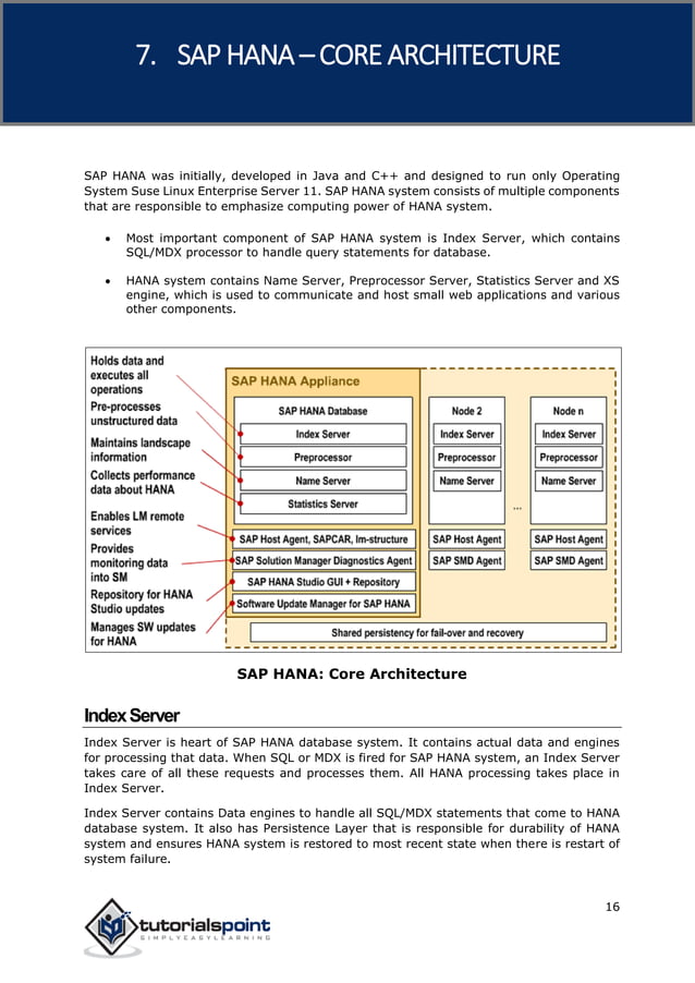 Sap hana tutorial | PDF