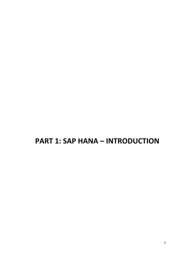Sap hana tutorial pdf