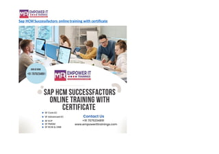 Sap HCM Successfactors onlinetraining with certificate
 