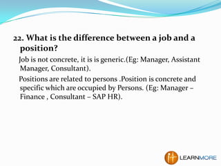 SAP HR AND HCM Interview questions | PPTX