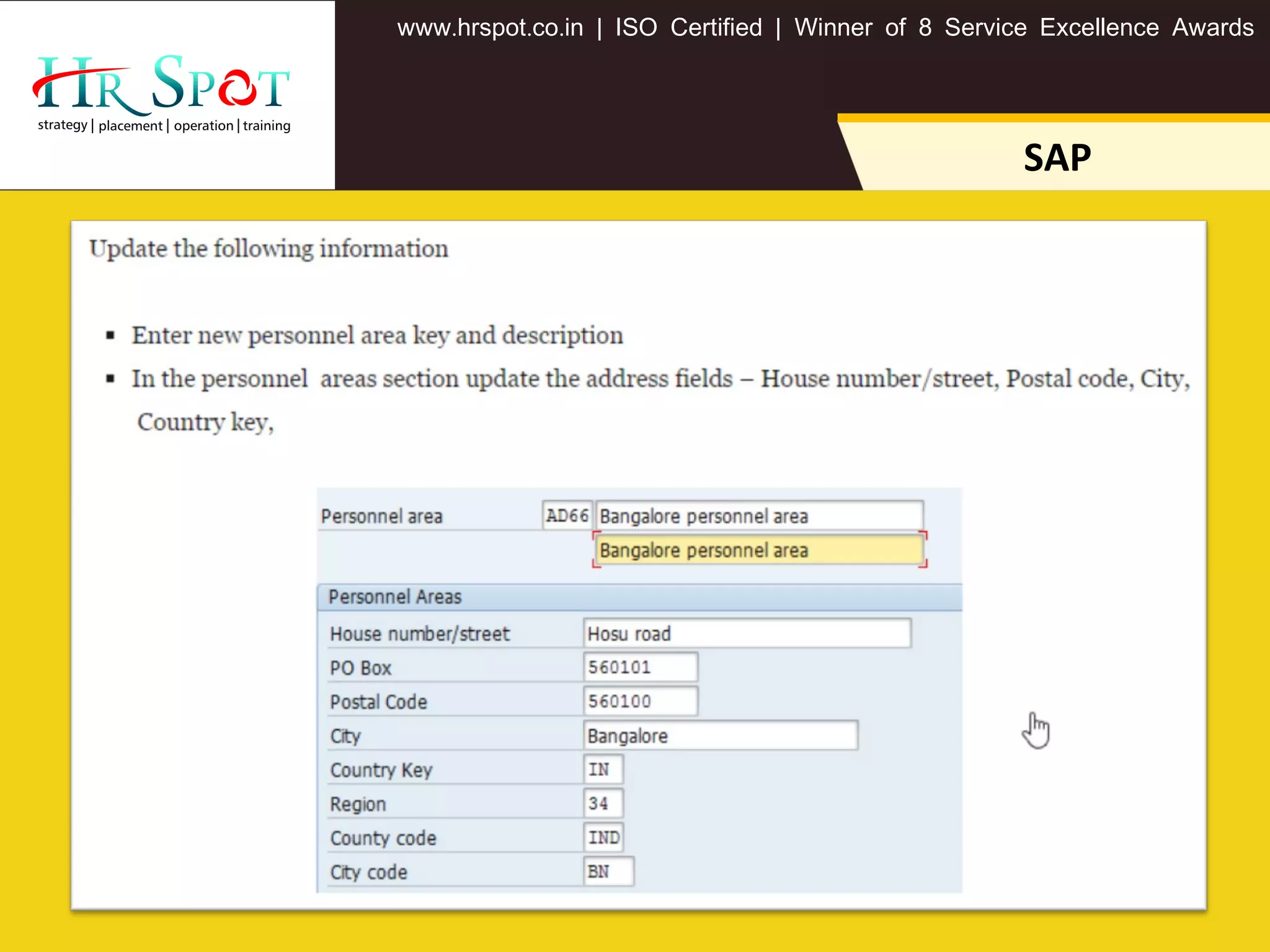 . . .www hrspot co in | ISO Certified | Winner of 8 Service Excellence Awards
SAP
 