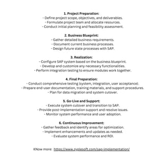 SAP implementation steps PDF - Zyple Software | PDF