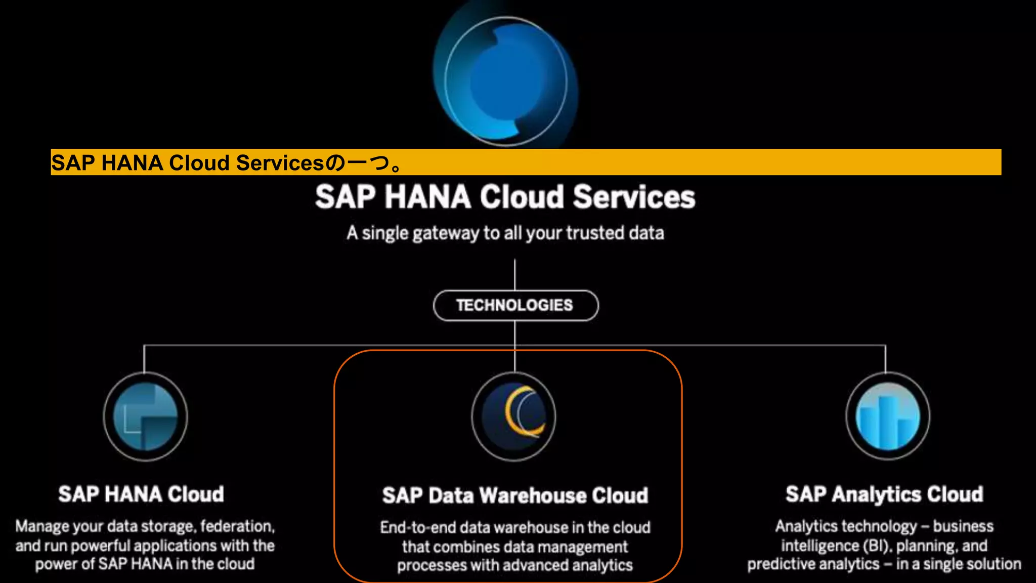 5
SAP HANA Cloud Servicesの一つ。
 