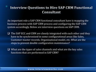 SAP Interview Questions for Experienced to Hire SAP Specialists_Part 1 ...
