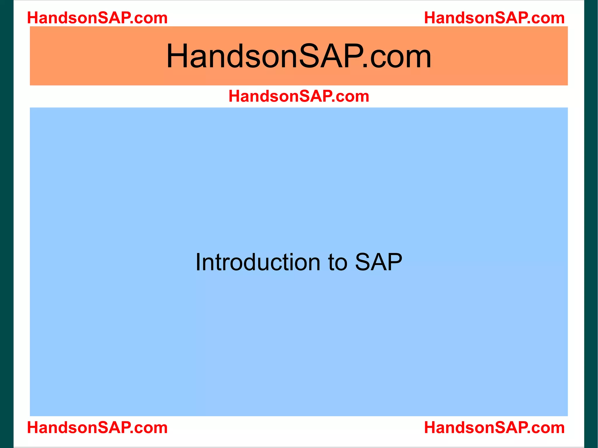 HandsonSAP.com Introduction to SAP