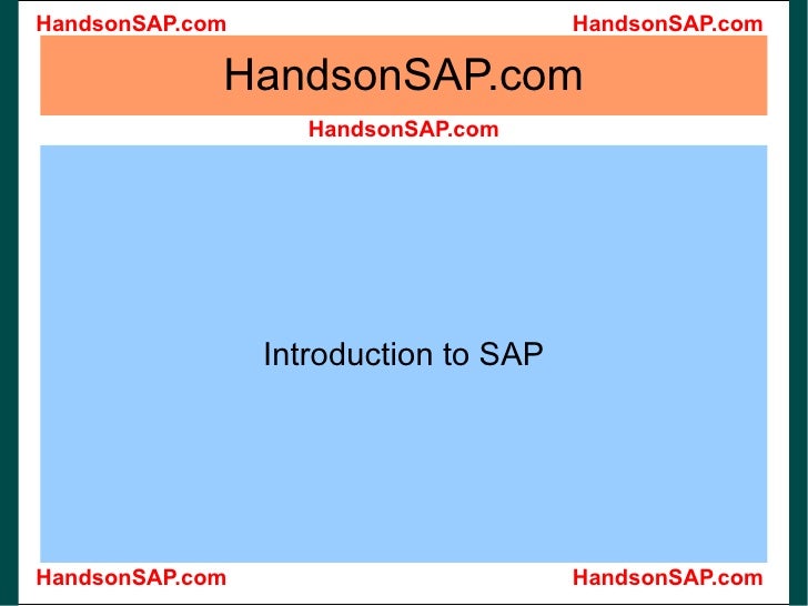 Introduction To Sap R 3 And Mysap Ecc Erp