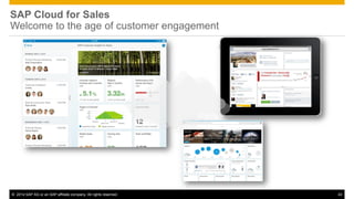 ©2014 SAP AG or an SAP affiliate company. All rights reserved. 
43 
SAP Cloud for Sales 
Welcome to the age of customer engagement  