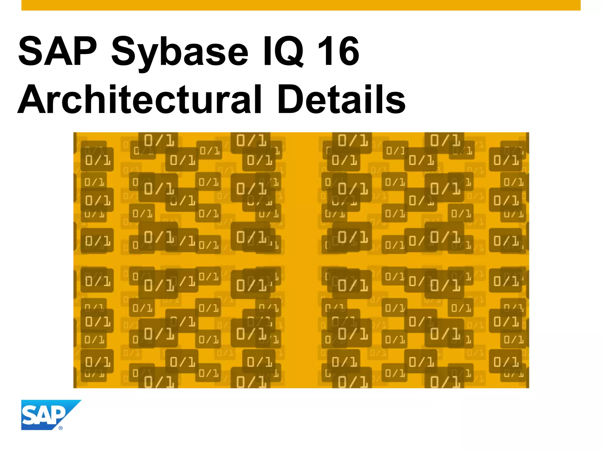 SAP Sybase IQ 16
Architectural Details
 