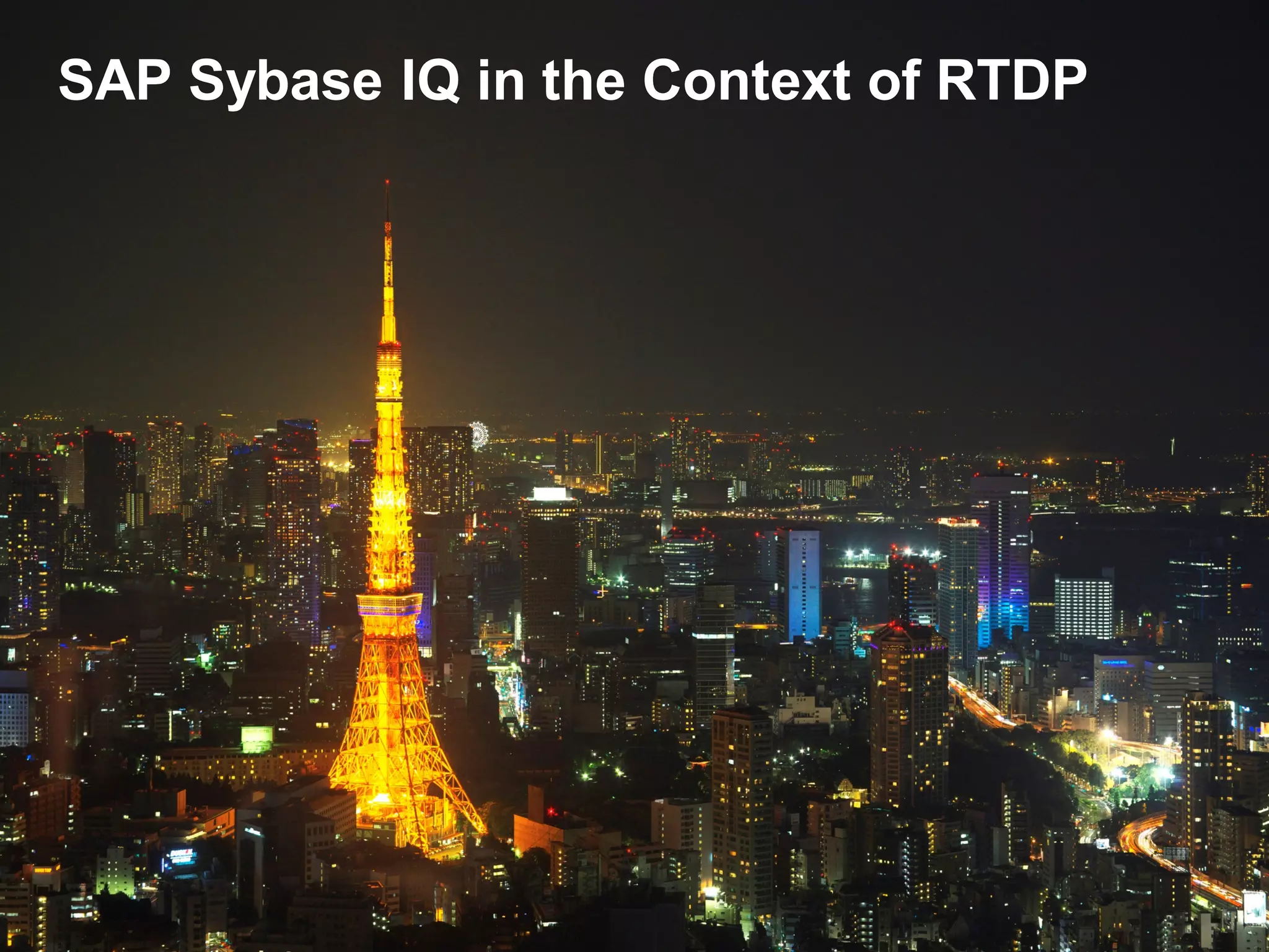 SAP Sybase IQ in the Context of RTDP
 