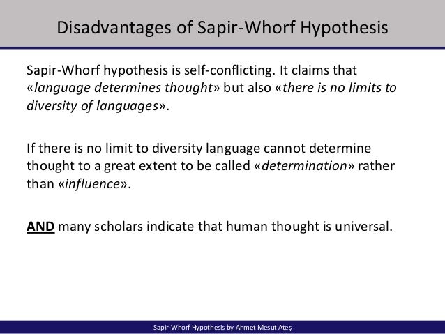 Sapir and whorf thesis