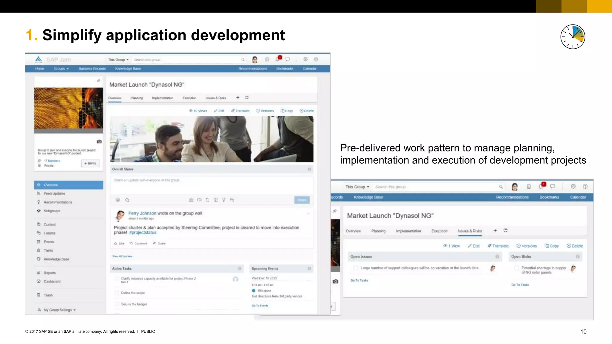 10PUBLIC© 2017 SAP SE or an SAP affiliate company. All rights reserved. ǀ
1. Simplify application development
Pre-delivered work pattern to manage planning,
implementation and execution of development projects
 