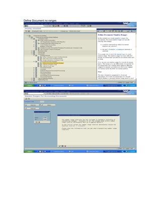 Define Document no ranges
 